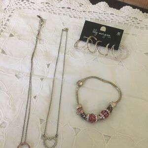 Pink and Gold Jewelry Set